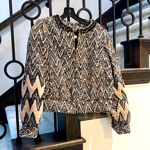 Beautiful wool alpaca jacket tweed shearling
